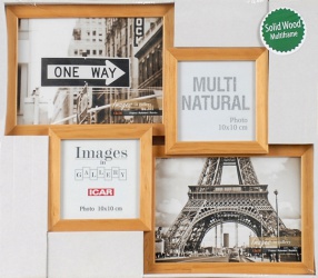 Galerie 43 - rámeček dřevěný na 4 fotografie - přírodní